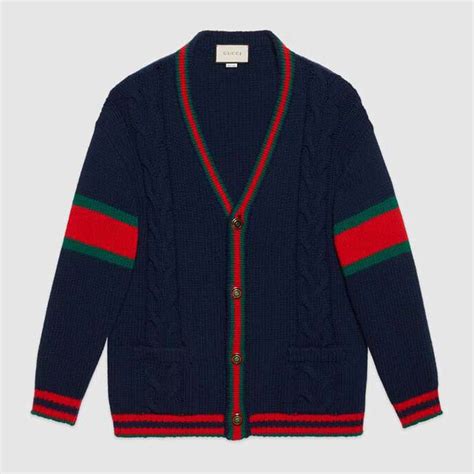 gucci mens knit sweater|Gucci cardigan sweaters for men.